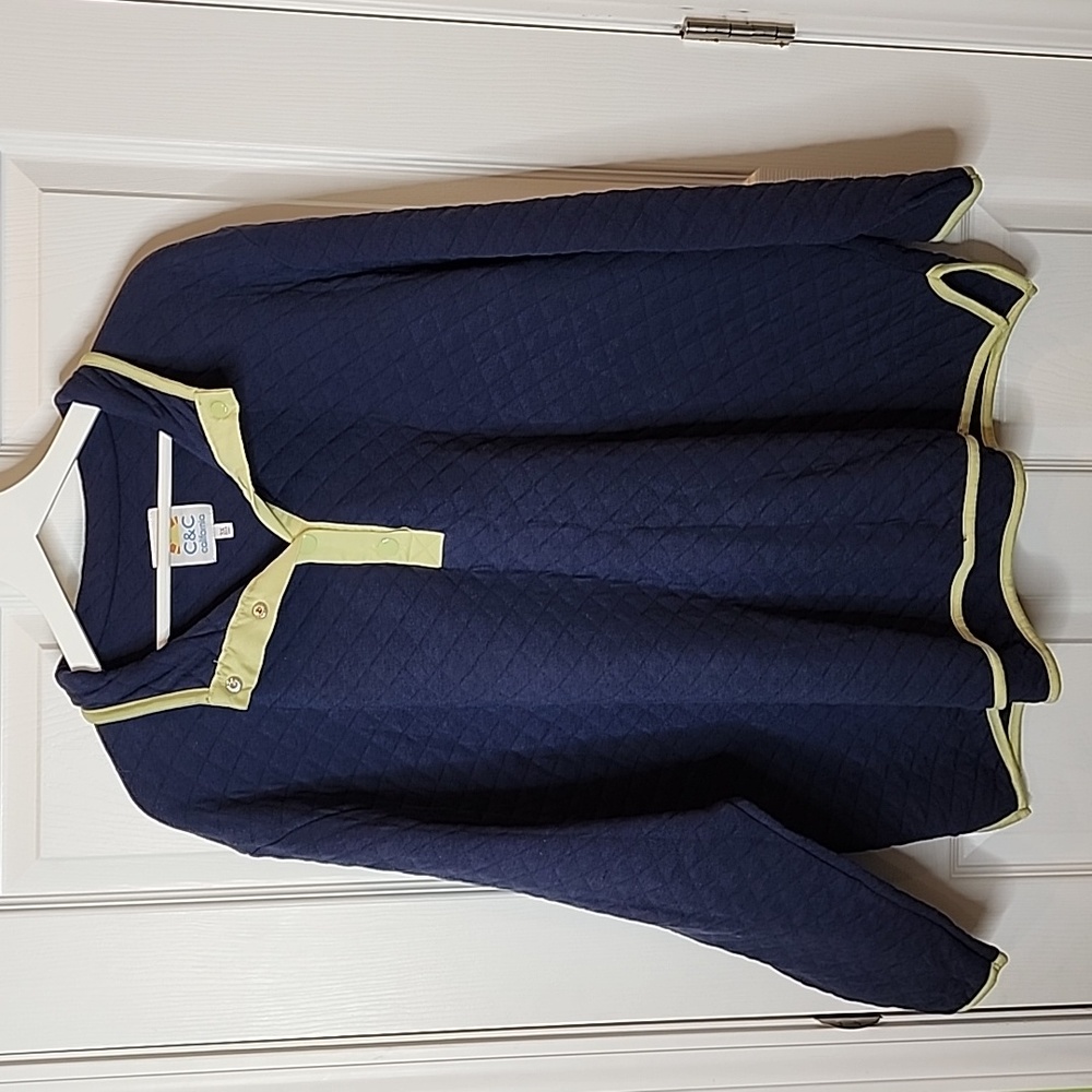 C&C California Quilted Pullover in Navy With Snap Closure, Women's 3X
